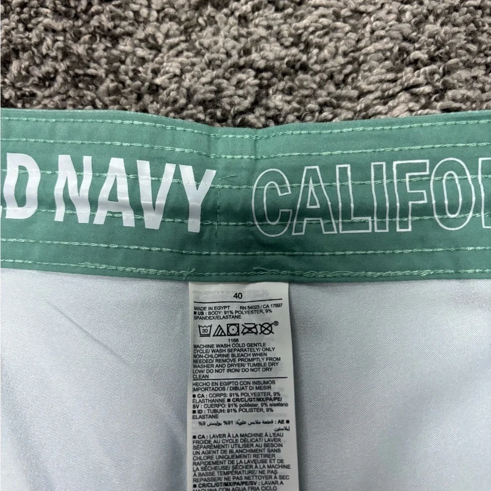 Old Navy Green and Yellow Board Shorts Classic Swimwear
